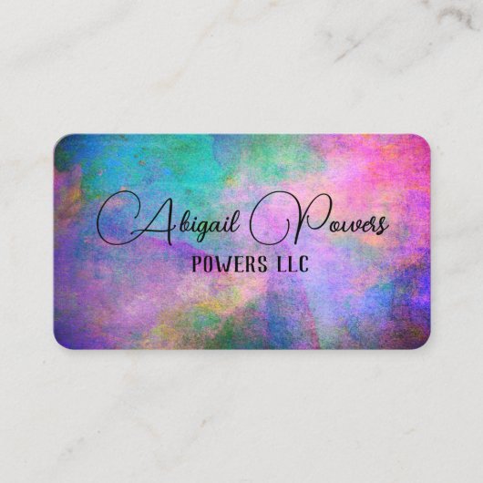 gedurfde , kleurrijke moderne waterverf met turkoo visitekaartje (Voorkant)