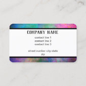 gedurfde , kleurrijke moderne waterverf met turkoo visitekaartje (Achterkant)