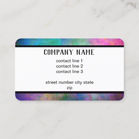 gedurfde , kleurrijke moderne waterverf met turkoo visitekaartje (Achterkant)