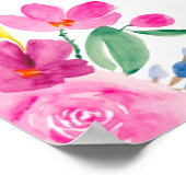 Gedurfde land bloemenbruids waterverf welkom bruid poster (Hoek)