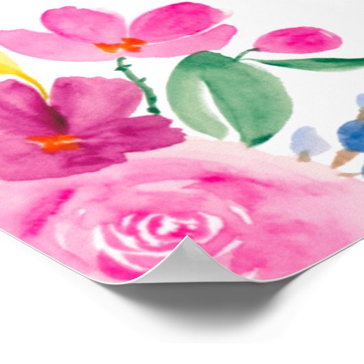 Gedurfde land bloemenbruids waterverf welkom bruid poster (Hoek)