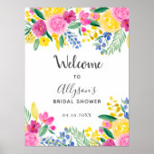 Gedurfde land bloemenbruids waterverf welkom bruid poster (Voorkant)