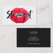 Gedurfde make-up artiesten die het kussen rode lip visitekaartje (Voorkant / Achterkant)