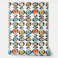 Gedurfde midden eeuw Oranje turquoise Abstracte ci