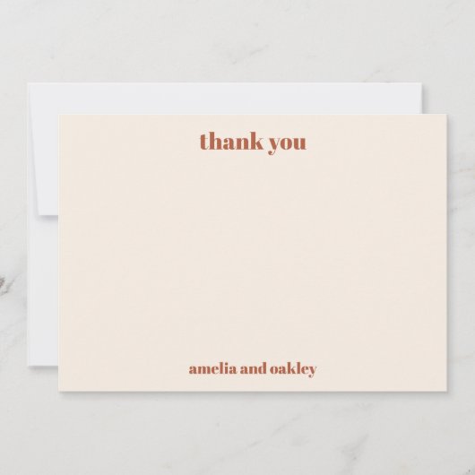 Gedurfde minimalistische Boho Rust Retro Custom Br Bedankkaart (Voorkant)