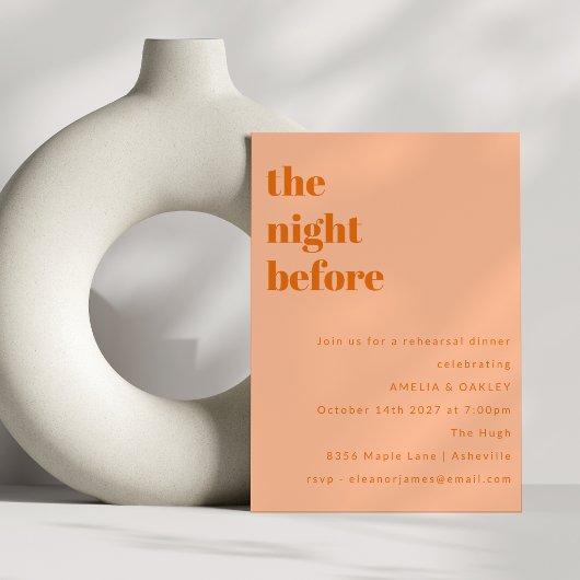 Gedurfde minimalistische perzik eenvoudige repetit kaart