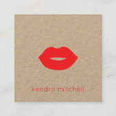 Gedurfde minimalistische rode lippen Logo make-up  Vierkante Visitekaartje