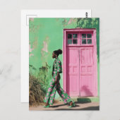 Gedurfde Mode in een bruisend stadslandschap Briefkaart (Voorkant / Achterkant)