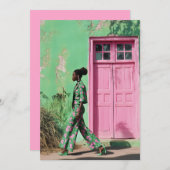 Gedurfde Mode in een bruisend stadslandschap Kaart (Voorkant / Achterkant)