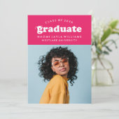 GEDURFDE MODERNE RETRO AFSTUDEREN | UITNODIGING VO (Staand voorkant)