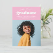 GEDURFDE MODERNE RETRO AFSTUDEREN | UITNODIGING VO (Staand voorkant)
