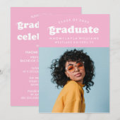GEDURFDE MODERNE RETRO AFSTUDEREN | UITNODIGING VO (Voorkant / Achterkant)