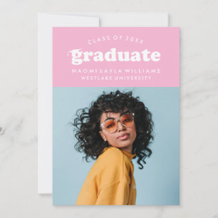 GEDURFDE MODERNE RETRO AFSTUDEREN UITNODIGING VO