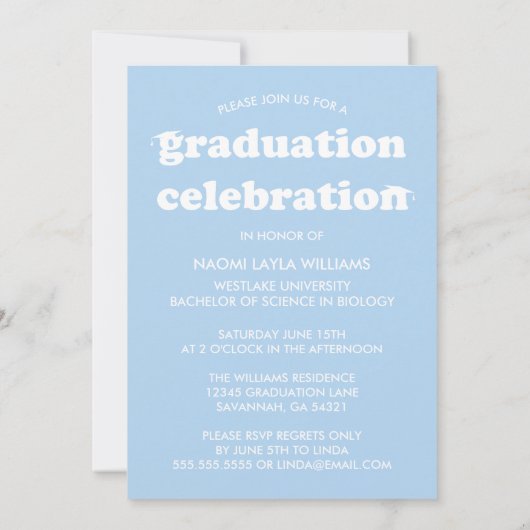 GEDURFDE MODERNE RETRO AFSTUDEREN | UITNODIGING VO (Achterkant)