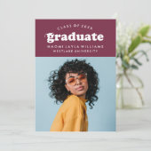 GEDURFDE MODERNE RETRO AFSTUDEREN | UITNODIGING VO (Staand voorkant)