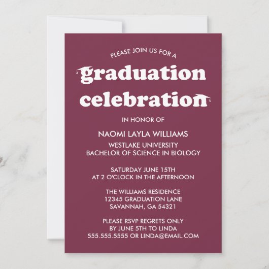 GEDURFDE MODERNE RETRO AFSTUDEREN | UITNODIGING VO (Achterkant)