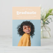 GEDURFDE MODERNE RETRO AFSTUDEREN | UITNODIGING VO (Staand voorkant)