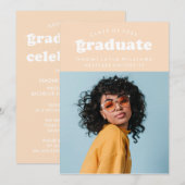 GEDURFDE MODERNE RETRO AFSTUDEREN | UITNODIGING VO (Voorkant / Achterkant)