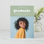 GEDURFDE MODERNE RETRO AFSTUDEREN | UITNODIGING VO (Staand voorkant)