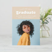 GEDURFDE MODERNE RETRO AFSTUDEREN | UITNODIGING VO (Staand voorkant)