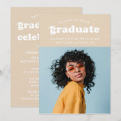 GEDURFDE MODERNE RETRO AFSTUDEREN | UITNODIGING VO (Voorkant / Achterkant)
