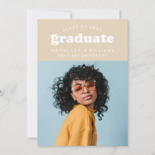 GEDURFDE MODERNE RETRO AFSTUDEREN UITNODIGING VO