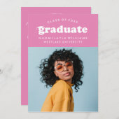 GEDURFDE MODERNE RETRO AFSTUDEREN | UITNODIGING VO (Voorkant / Achterkant)