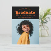 GEDURFDE MODERNE RETRO AFSTUDEREN | UITNODIGING VO (Staand voorkant)