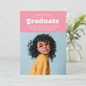 GEDURFDE MODERNE RETRO AFSTUDEREN | UITNODIGING VO (Staand voorkant)