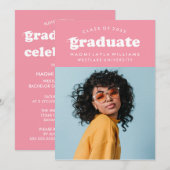 GEDURFDE MODERNE RETRO AFSTUDEREN | UITNODIGING VO (Voorkant / Achterkant)