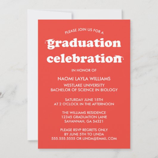 GEDURFDE MODERNE RETRO AFSTUDEREN | UITNODIGING VO (Achterkant)