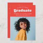 GEDURFDE MODERNE RETRO AFSTUDEREN | UITNODIGING VO (Voorkant / Achterkant)