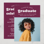 GEDURFDE MODERNE RETRO AFSTUDEREN | UITNODIGING VO (Voorkant / Achterkant)