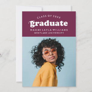 GEDURFDE MODERNE RETRO AFSTUDEREN UITNODIGING VO