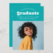 GEDURFDE MODERNE RETRO AFSTUDEREN | UITNODIGING VO (Voorkant / Achterkant)