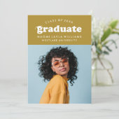 GEDURFDE MODERNE RETRO AFSTUDEREN | UITNODIGING VO (Staand voorkant)