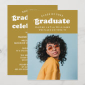 GEDURFDE MODERNE RETRO AFSTUDEREN | UITNODIGING VO (Voorkant / Achterkant)