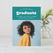 GEDURFDE MODERNE RETRO AFSTUDEREN | UITNODIGING VO (Staand voorkant)