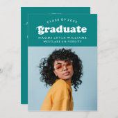 GEDURFDE MODERNE RETRO AFSTUDEREN | UITNODIGING VO (Voorkant / Achterkant)