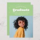 GEDURFDE MODERNE RETRO AFSTUDEREN | UITNODIGING VO (Voorkant / Achterkant)