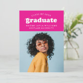 GEDURFDE MODERNE RETRO AFSTUDEREN | UITNODIGING VO (Staand voorkant)