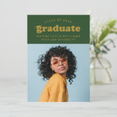 GEDURFDE MODERNE RETRO AFSTUDEREN | UITNODIGING VO (Staand voorkant)