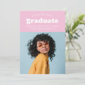 GEDURFDE MODERNE RETRO AFSTUDEREN | UITNODIGING VO (Staand voorkant)