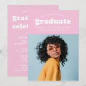 GEDURFDE MODERNE RETRO AFSTUDEREN | UITNODIGING VO (Voorkant / Achterkant)