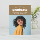 GEDURFDE MODERNE RETRO AFSTUDEREN | UITNODIGING VO (Staand voorkant)