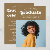 GEDURFDE MODERNE RETRO AFSTUDEREN | UITNODIGING VO (Voorkant / Achterkant)