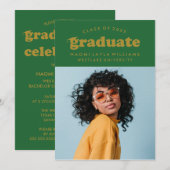 GEDURFDE MODERNE RETRO AFSTUDEREN | UITNODIGING VO (Voorkant / Achterkant)