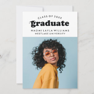 GEDURFDE MODERNE RETRO AFSTUDEREN UITNODIGING VO