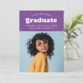 GEDURFDE MODERNE RETRO AFSTUDEREN | UITNODIGING VO (Staand voorkant)