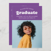 GEDURFDE MODERNE RETRO AFSTUDEREN | UITNODIGING VO (Voorkant / Achterkant)